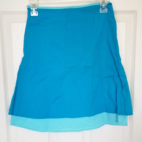 Girls Zoey Girl Blue Apron Skirt with Blue Flower Cutout Size Small - Picture 3 of 4
